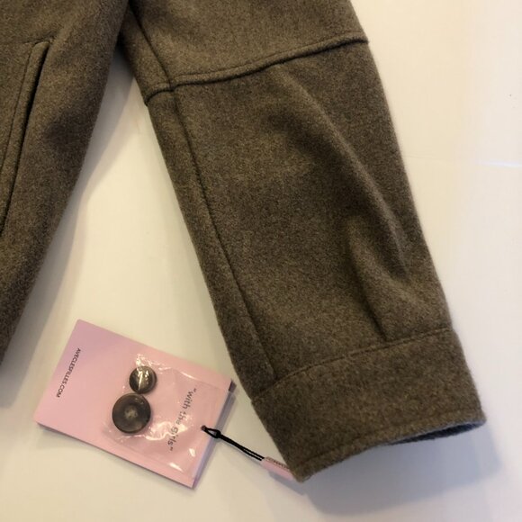 Anthropologie AVEC LES FILLES Coat Jacket Zip Up Front Light Brown Size M Collar - Picture 6 of 16